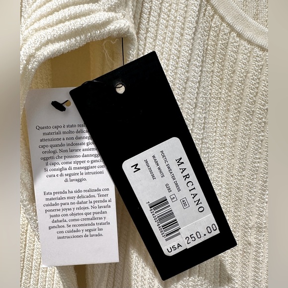 NWT Marciano Long Sleeve Poetic Ribbed Knit Midi Bodycon Sweater Dress - Picture 10 of 10